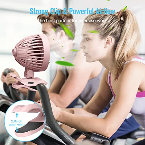 Honyin 5000Mah Rechargeable Battery Operated Clip On Fan, 6'' Cvt Small Desk Fan With Sturdy Clamp, Quiet Operation, Little Personal Cooling Fan For Bedroom Stroller Office Treadmill #TOP4