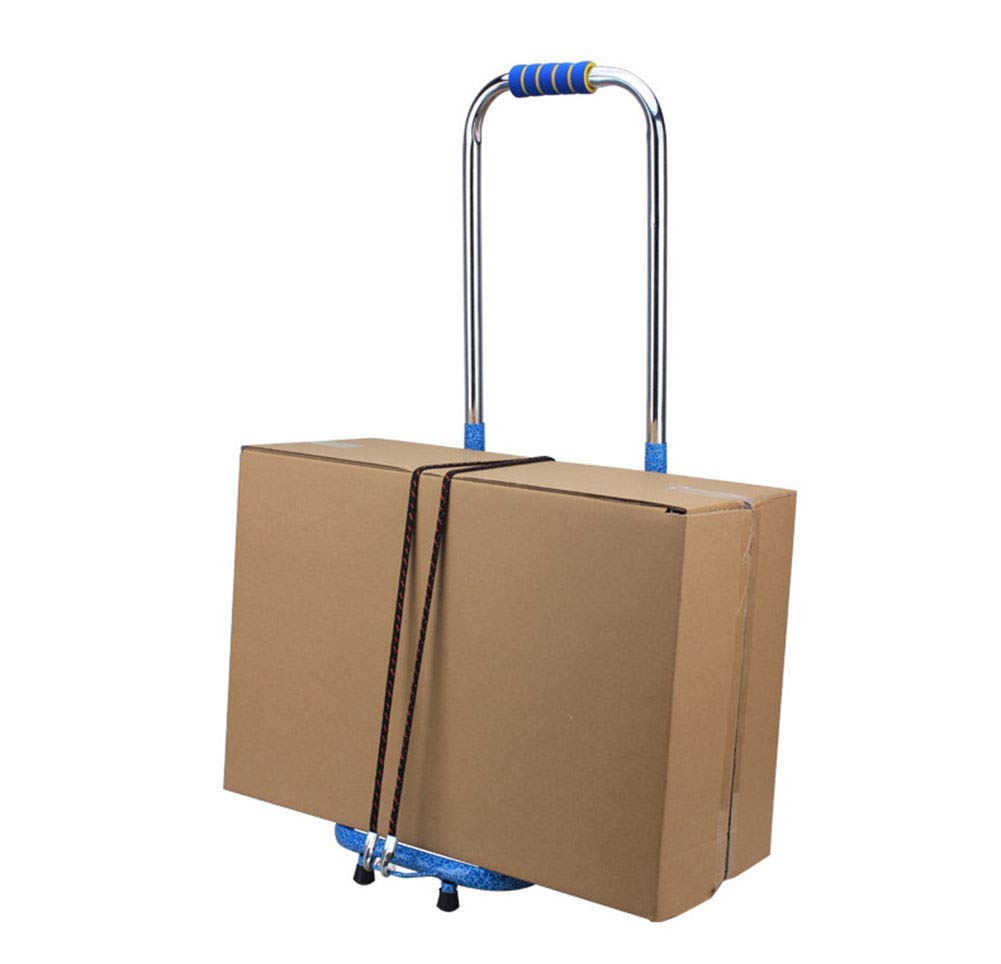 Handwagen aus Edelstahl, 2 Räder, tragbarer Einkaufswagen, Teleskop-Ziehwagen, ideal für Lebensmittel- und Schönheitsprodukte