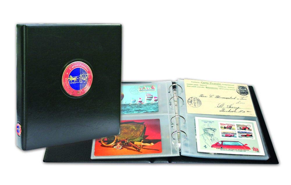 Premium Postkarten-Album Mit 20 transparenten Einsteckblättern - für 40 oder 80 Postkarten | 235 x 265 x 45 mm.