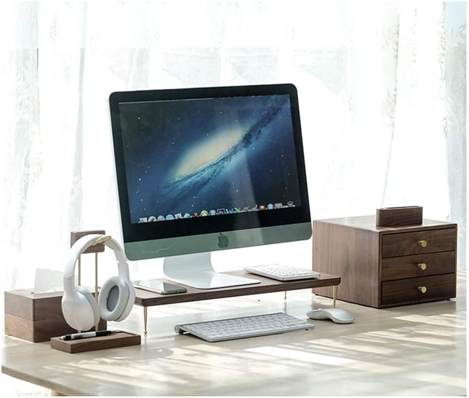 ヘッドホンスタンド ヘッドセットホルダー ヘッドセットスタンド 木製ヘッドホンスタンド 真鍮 クリエイティブ ブラック ウォールナッ