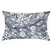 Daesar Fundas de Cojín de Navidad,1 PCS-Copos de Nieve Hojas de Pino Gris Blanco Fundas Cojines Sofa 30x50