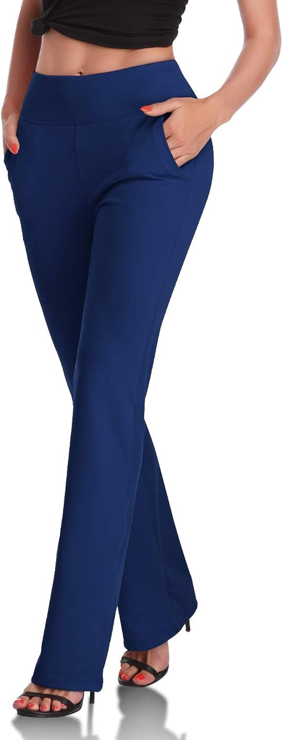 DAYOUNG Bootcut Yoga Pants for Women Tummy Control Workout Bootleg Pants High Waist 4 Way Stretch Pants : Clothing, Shoes & Jewelry
