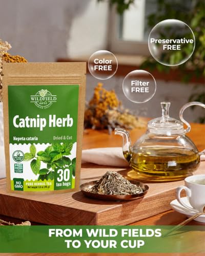 Image of 30 Bags Catnip Tea Catnip Herb Tea (Nepeta L.) - 30 Count 1.5g Bags Cat Nip Leaf Herb Hierba Gatera
