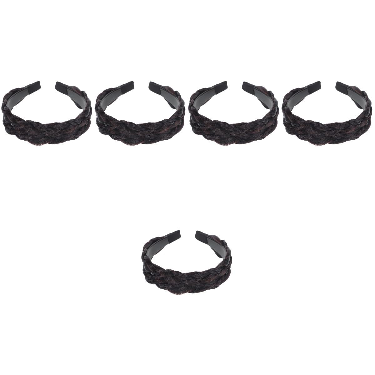 Healeved 5pièces Bandeau Tressé Synthétique Pour Femmes Accessoire De Cheveux Élégant Et Léger Pour Mariage Fête Et Usage Quotidien Profond