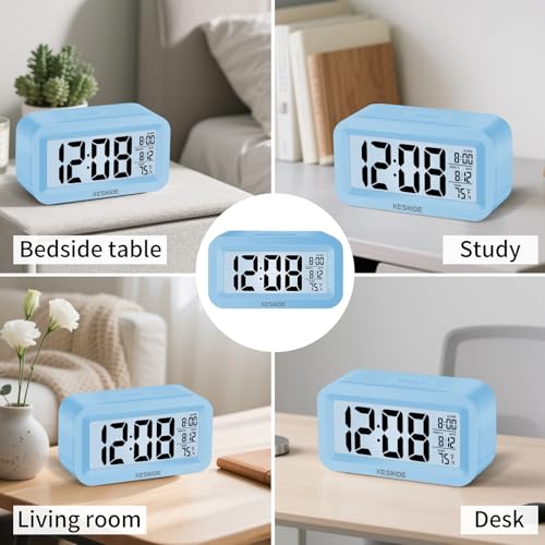 Image of Travel Digital Alarm Clock,Battery Operated with Backlight, Indoor Temperature, Desk Small Clock,Snooze Model,12 /24H Display for Bedrooms Heavy Sleepers Kids Travel Bathroom