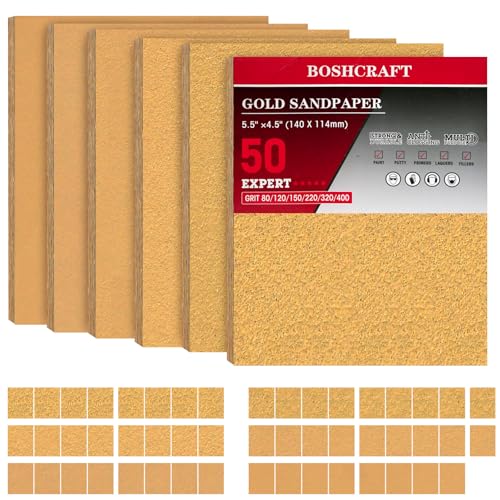 50 Pcs Sandpaper Sheet Assortment for Palm Sanders