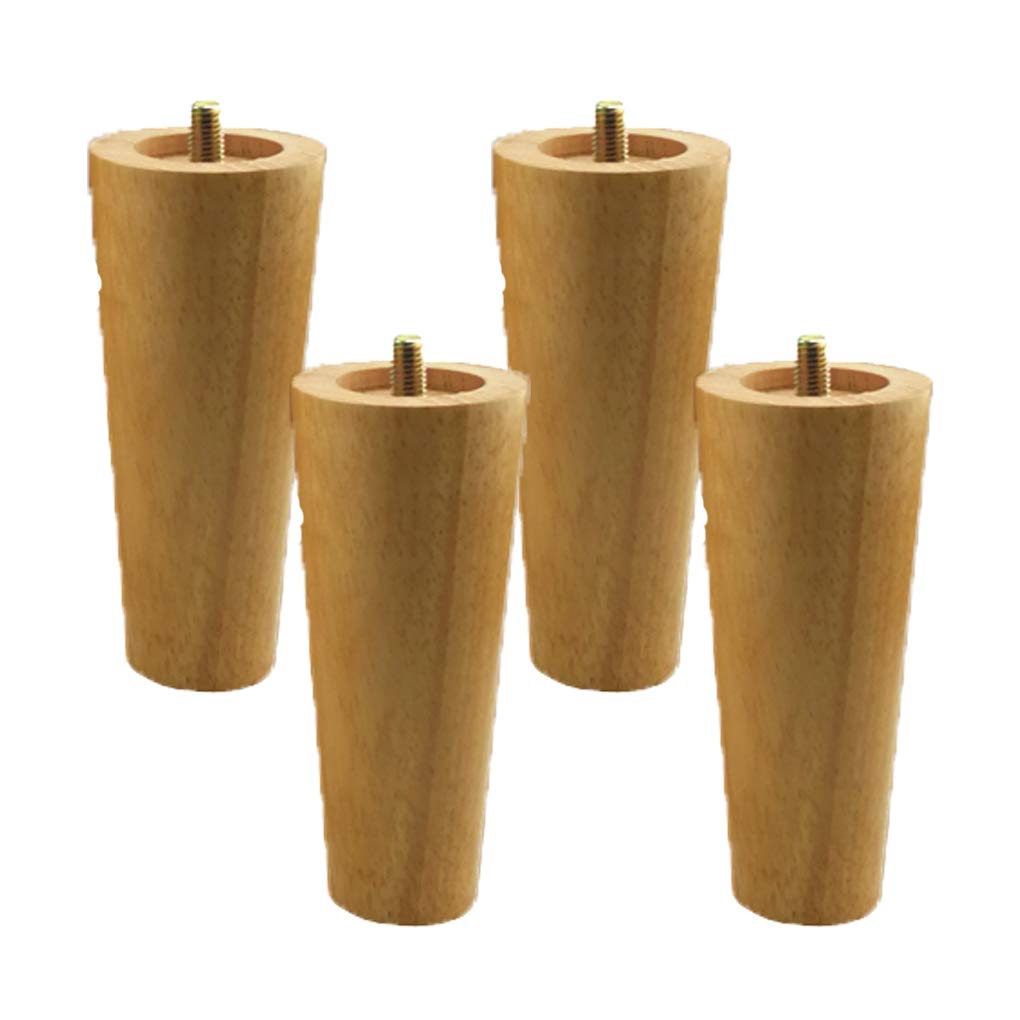 4 pezzi gambe in legno massello di ricambio coniche mobili piedini per mobili per divano, letto, armadietto, sedia, divano, gambe per mobili in legno, filettatura M10