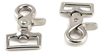 Southwestern Equine [2 Pack] Trigger Snap 1" Inch Square Eye Swivel - Nickle Plate Industrial Grade Rust Resistant