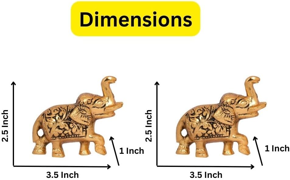 Collectible India Elephant Trunk Up Showpiece Decorative Items figurine for Home Decoration - Diwali Decoration Items for Home decor -Diwali Gift Gold Plated Statue Home/Office Table Living Room Decor