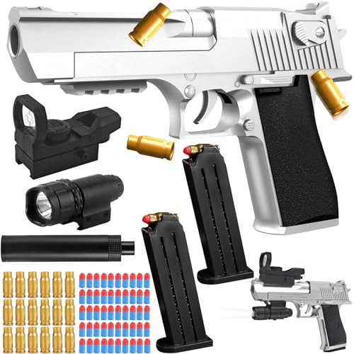 Pistola Giocattolo Realistica, Pistole Giocattolo di Schiuma Blaster a Proiettile Morbido, Soft Bullet Toy Gun Desert Eagle per il Gioco All'interno e All'aperto, Regali di Compleanno per 14+