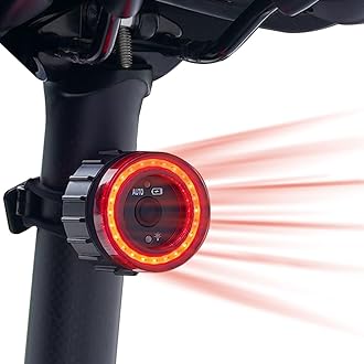 Bike Lights Bike Tail Light, Smart COB High Lumen Bicycle Rear Light with Brake Sensing, Motion Sensing, Light Sensing, and Bump Sensing, 4/6 Lighting Modes (Supper Ⅲ)