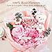 Shearly Preserved Flowers Bouquet with Bear, Forever Flowers with Gift Box, Long-Lasting Eteranl Roses Bouquet, Anniversary Birthday Valentine Gifts for Women Mom Grandma Her Wife Girlfriend