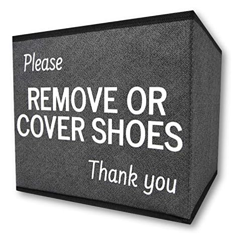 RE GOODS Shoe Covers Box | Disposable Shoe Bootie Holder For Realtor Listings and Open Houses | Please Cover or Remove Shoes Bin | Shoe Bootie Box Cover