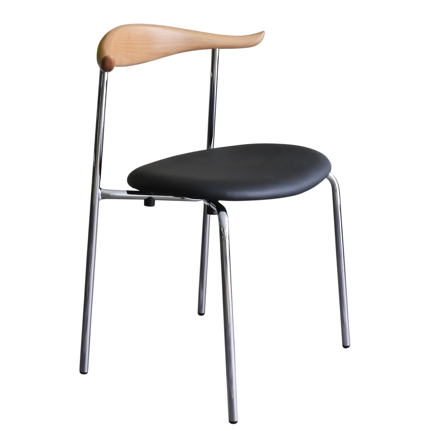 Amazon|完成品 ブルホーン チェア (クロム) ダイニングチェア ハンス