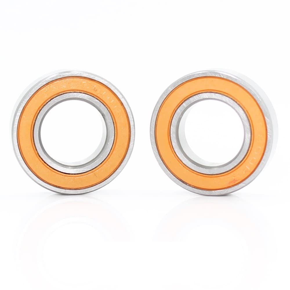 2pcs S61700 2RS CB / S6700 2RS CB ABEC7 10x15x4mm Rodamiento de bolas de cerámica híbrido de acero inoxidable S6700RS