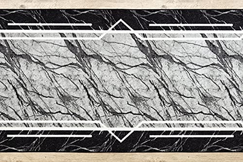 Tapis de couloir effet marbre gris MARMUR design chic - 5