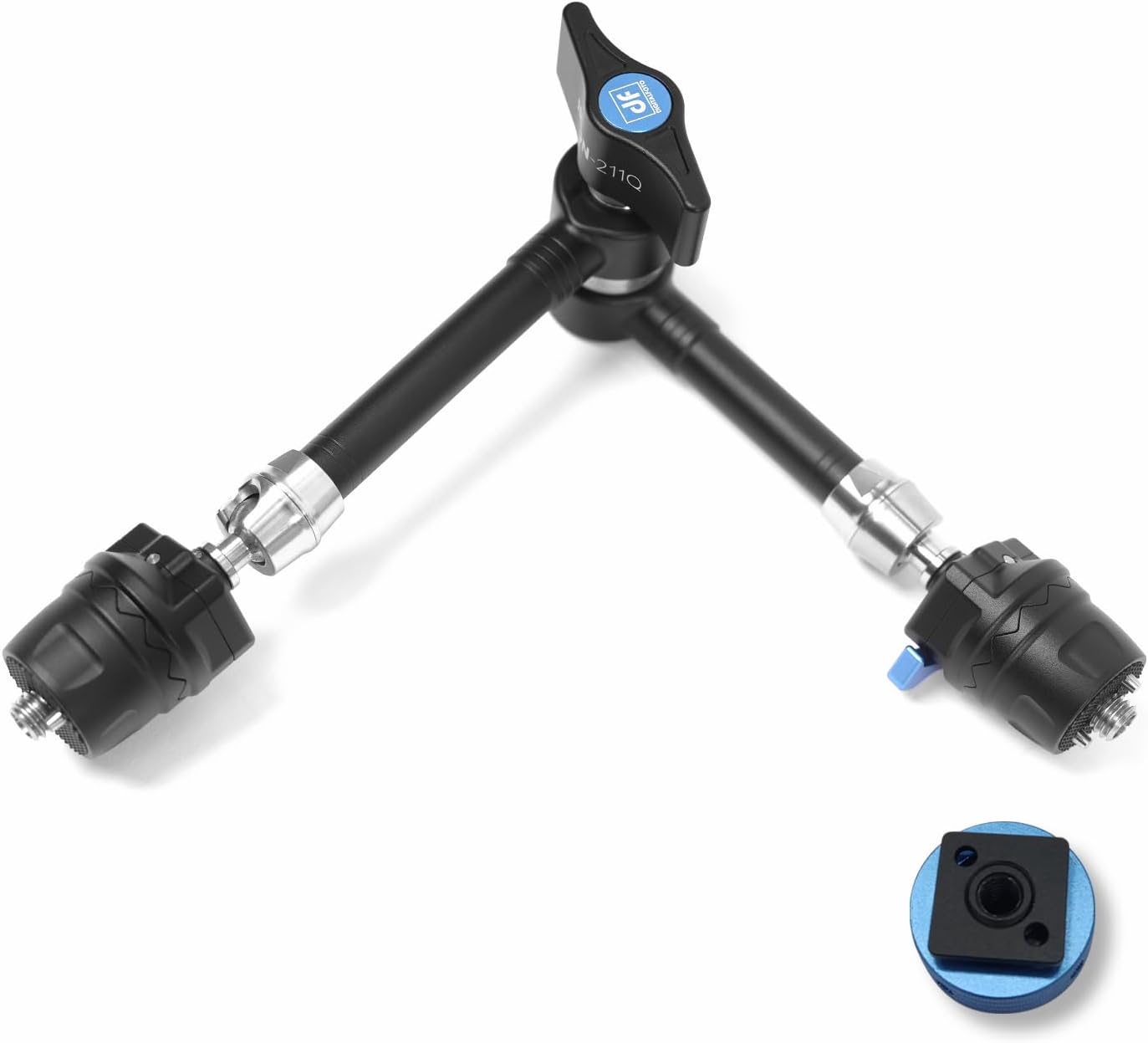 DF DIGITALFOTO Magic Arm, Friction Camera Mount with Shoe Mount Adjustable Articulating,1/4''&3/8'' Screw and Quick Release Anti-Rotation for Camera/Monitor/LED etc-Payload 11lbs/5kg (11inch)