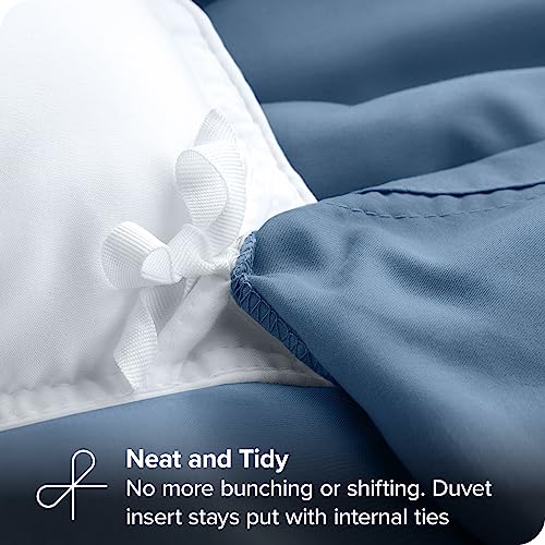 Bare Home Duvet Cover Queen Size - Premium 1800 Super Soft Duvet Covers Collection - Lightweight, Cooling Duvet Cover - Soft Textured Bedding Duvet Cover (Queen, Coronet Blue) #TOP5