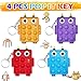 Steemjoey 4 Stück Pop Push It Fidget Toy, Mini Silikon Spielzeug mit Schlüsselanhänger Toys, Poppet Bubble Finger Toys Autismus ADHS Squeeze Toys Stress Reliever Anti-Angst für Kinder Erwachsene