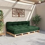 KTHLBRH Kissen für Palettensofa, 2 Stück, Grün, 120 x 80 x 38 cm, Stoff