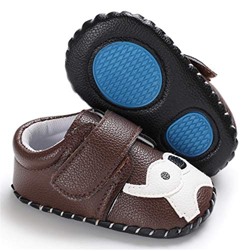 BEBARFER Baby Boys Girls Shoes Cartoon Crawling Slippers Soft Moccasins Toddler Infant Crib Pre-Walkers First Walkers Shoes Sneakers(0-6 Months Infant,A/Brown Elephant)