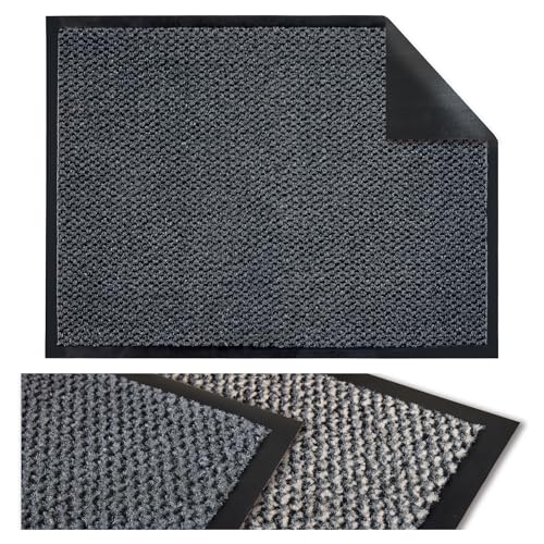 Tapis Entrée Paillasson Anti-Poussière Antidérapant- Tapis Porte Intérieur/Extérieur 40X60 cm Noir