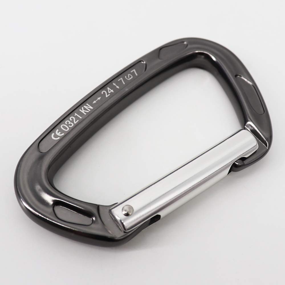 Mousqueton en Acier Inoxydable Clip Clip Crochet 2 Morceaux de Mousqueton à Boucle à Ressort Mousqueton Fixe en Aluminium Durable Solide et Léger Mousqueton Corde Hamac Super Durable (Noir,100x59mm)