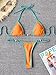 TASHEHE Women's Triangle Thong Bikini Set Sexy String Brazillian Two Piece Swimsuit Cute Bikini Bathing Suit - Orange - Medium