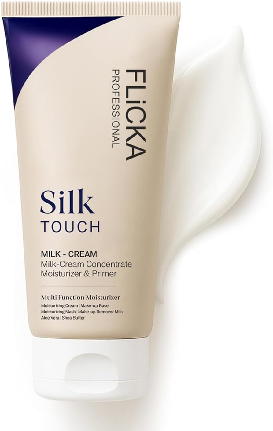 FLi.CKA Silk Touch 3 in 1 Moisturizer and Primer for Face Makeup | Hydrating, Lightweight & Long- Lasting | All Skin Types | Milk-Cream Multi Function | Minimises Pores | 60 Gram