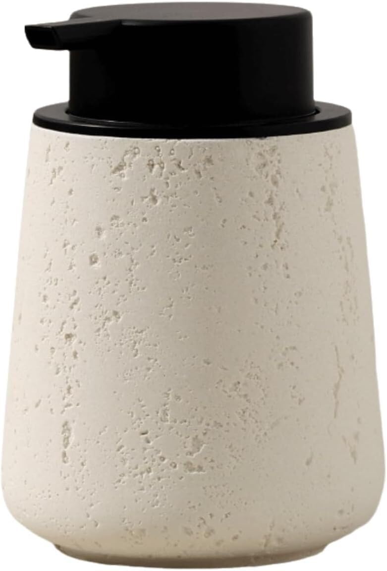 Soap bottle， Bathroom, kitchen soap dispenser 10.6 ounces modern minimalist style(White)