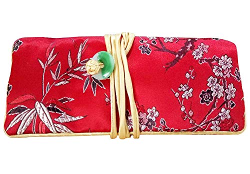 Koala Superstore 1 Stück chinesischen Stil Schmuckrolle Aufbewahrungstasche Eleganter Schmuck-Organisator-Kasten (009) Cover