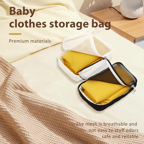 Bolso organizador para pañales de bebé, con bolsillos y malla transpirable miniatura 3