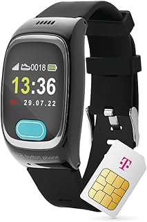 Deutsche Telekom x One Button Phone - 4G LTE Emergency Watch with Location and Phone Function, Emergency Call Bracelet for Seniors, SOS Emergency Button, GPS Emergency Watch - 30€ Amazon Voucher after