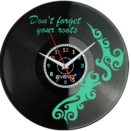 Horloge murale Nouvelle-Zélande design Aotearoa en vinyle déco et idée cadeau noir - 4