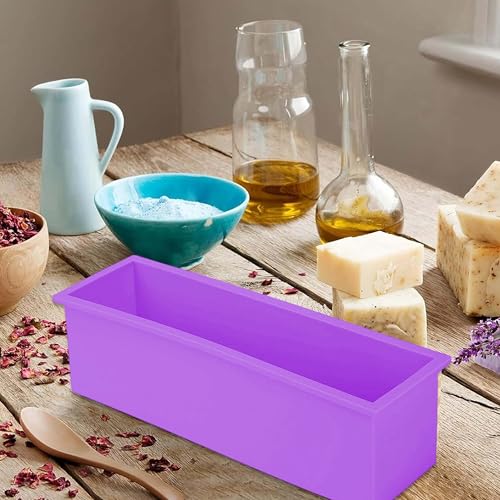 Image of MoldBerry Silicone Loaf Soap Mold | Rectangle Soap Making Mould for Cold Process & Melt and Pour Soap | Flexible, Non-Stick, Heat-Resistant Silicone Soap Mould for Homemade Craft Soaps - Pack of 1