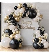 Black Gold White Balloons Arch Kit