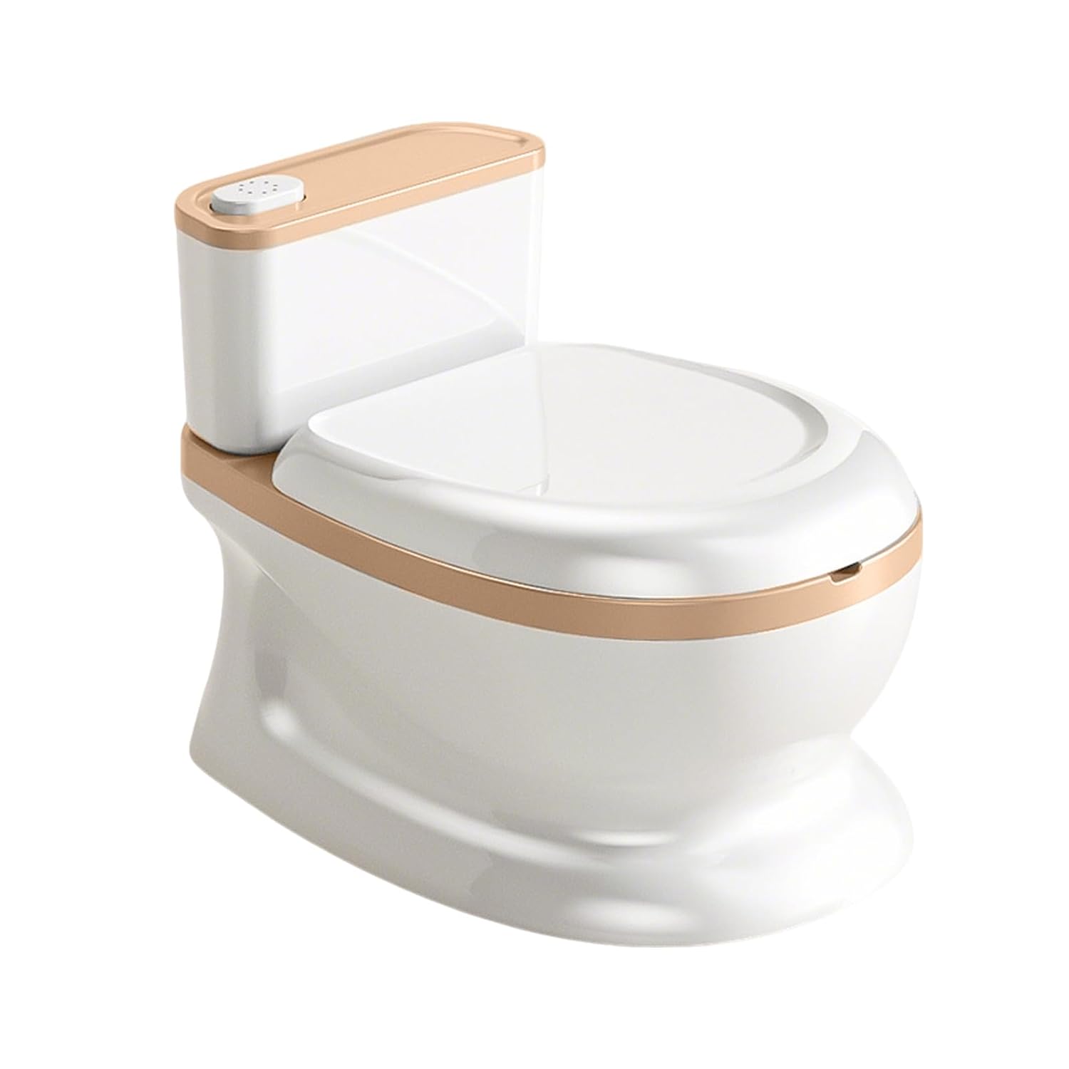 Potty Trainer Toilet, Anti Skid Pad, Flush Button Function, Comfortable Safe Training Toilet for 1 to 3 Year Old Boys & Preschoolers, Childcare Potty Training for Bathroom, Living Room, Bedroom