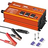 1000W Pure Sine Wave Car Power Inverter DC 12V to AC 110V Power Converter with QC 3.0 USB and Type-C Port for Home RV Cars Trucks Outdoor Camping Off Grid Solar Inverters