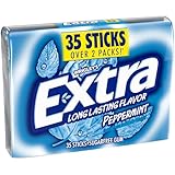 WRIGLEYS EXTRA PEPPERMINT CHEWING GUM SUGAR FREE STICK RP 35 CT