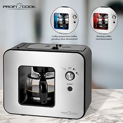 ProfiCook PC-KA 1152 - Cafetera de goteo con mecanismo de molienda y molinillo 2 en 1, 2 ajustes de grado de molido… - Imagen 3