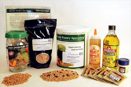 Deluxe Ezekiel Bread Making Kit + K-TEC Grain Mill Bible Flour & Bread