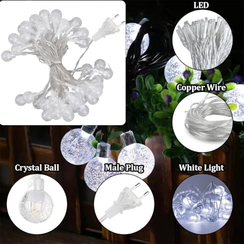 Image of fizzytech Decorative Copper Wire String Lights - 30 LED, 6 Meter Flexible Fairy Lights for Bedroom, Living Room, Diwali, Christmas, Wedding, Party & Home Decoration (Warm White)