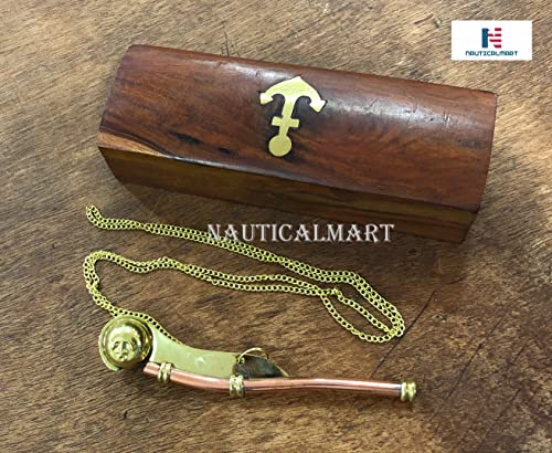 Silbato Boatswains de latón para colección náutica miniatura 5