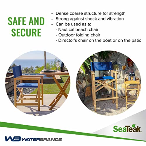Seateak Director's Chair | With Durasling Fabric Seat Cover | Foldable Director’s Chair | Blue | 34.5" L X 23.75" W X 20.5" H #TOP5