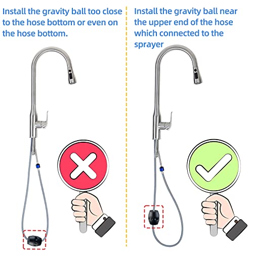Xuchuan 18.34oz(520g/1.15lb) Universal Kitchen Pull Down Faucet Hose Weight Ball, Sink Basin Pull Out Sprayer Heavy Gravity Replacement Parts - Thumbnail 3