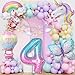 Einhorn Geburtstagsdeko für Mädchen, 4. Geburtstag Happy Birthday Deko, Luftballons für 4 Jahre Kindergeburtstag