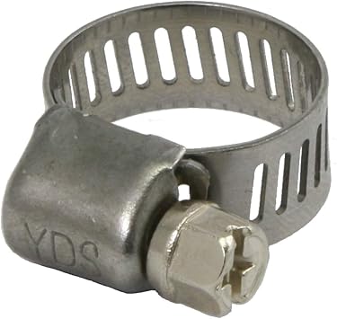 EVEREON 400 Grade Stainless Steel Mini Hose Clamp, Worm Drive, SAE Size 4, 5/16" to 5/8" Diameter Range, 0.35" Bandwidth Pack of 20