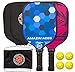 Amazin' Aces Signature Parent, Bleu nid d'abeille et rose électrique., 2 Paddles + 4 Balls + 1 Bag