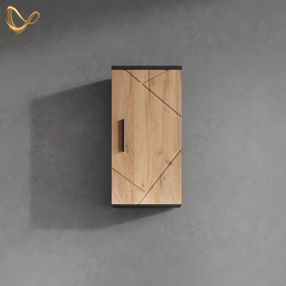 Livinity Armario de baño Ronco, Oro Power Roble/Antracita, 30 x 59 cm