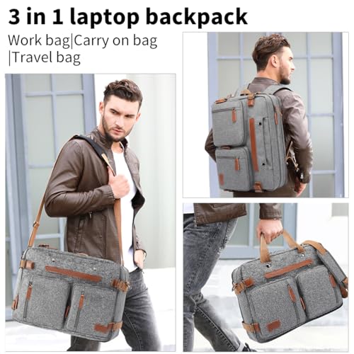 Image of 3-in-1 15.6 /17.3 inch Laptop Backpack for Men /Women, Business Briefcase Work Backpack Messenger Bag(Lanny)
